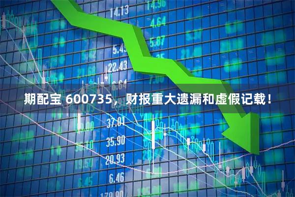 期配宝 600735，财报重大遗漏和虚假记载！